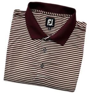 Footjoy Striped Golf Short Sleeve Polo‎ Shirt Golfing Rugby Casual Size XL